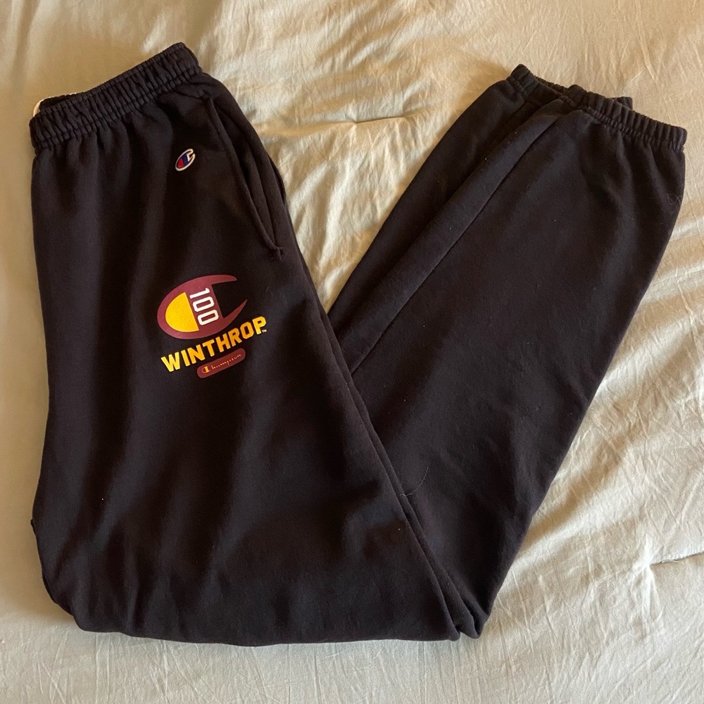 Champion Black Joggers with Winthrop Decal, Unisex size M